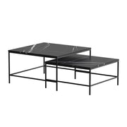 Vicco Tavolino da divano Nero 80 x 80 cm 2 parti