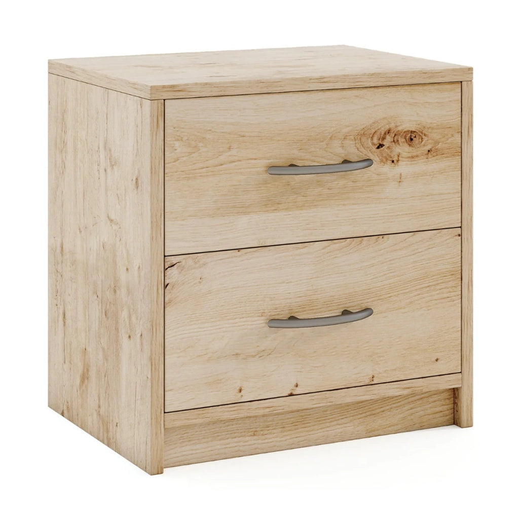 Set di 2 comodini 38,5 x 28 x 39 cm con 2 pratici cassetti design pulito legno di quercia 20_0011800
