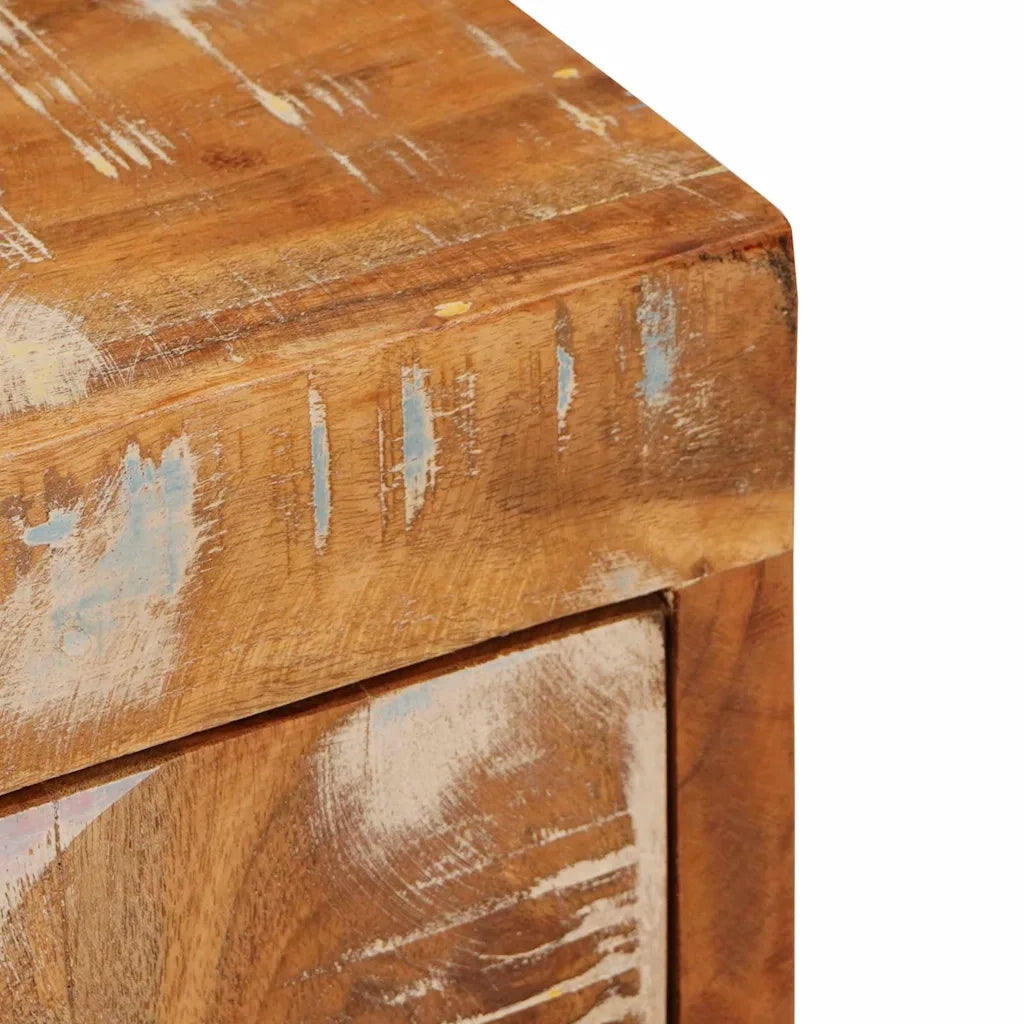 Comodino 2 pz-Set di 2 Tavolino da notte Marrone 35 x 33 x 48 cm Legno Solido Recuperato