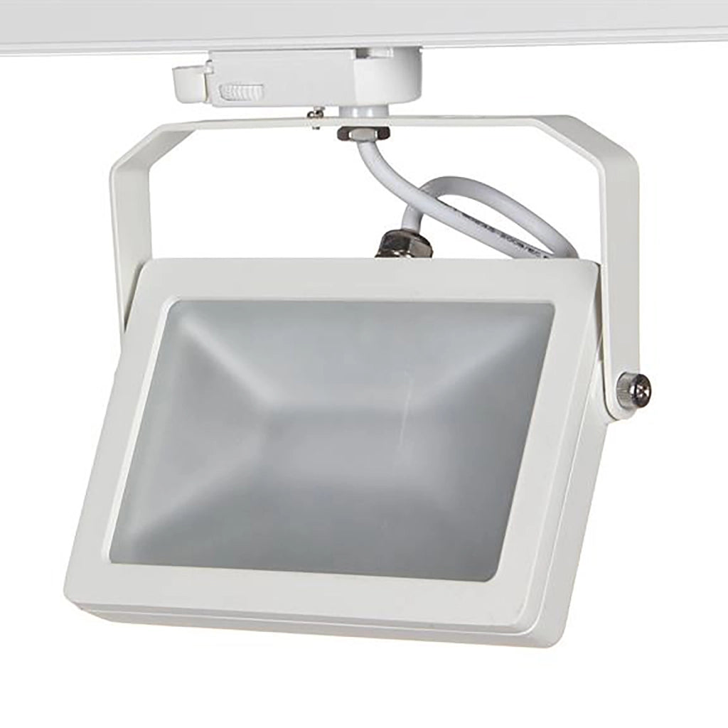 Faretto track per binario trifase LED 30W bianco luce con staffa orientabile illuminazione vetrina sala espositiva ufficio 230V 4000K