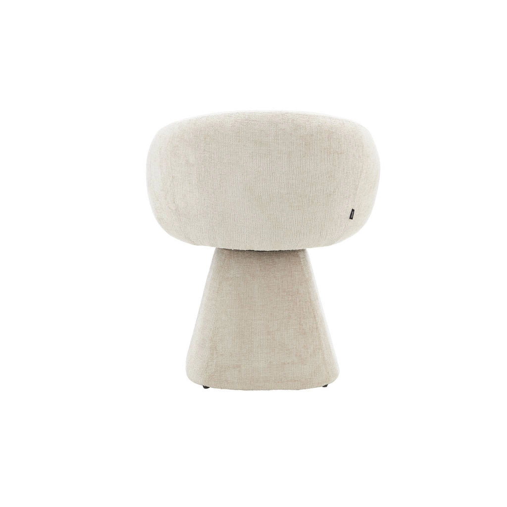 Poltrona girevole 180° in tessuto di cotone, beige