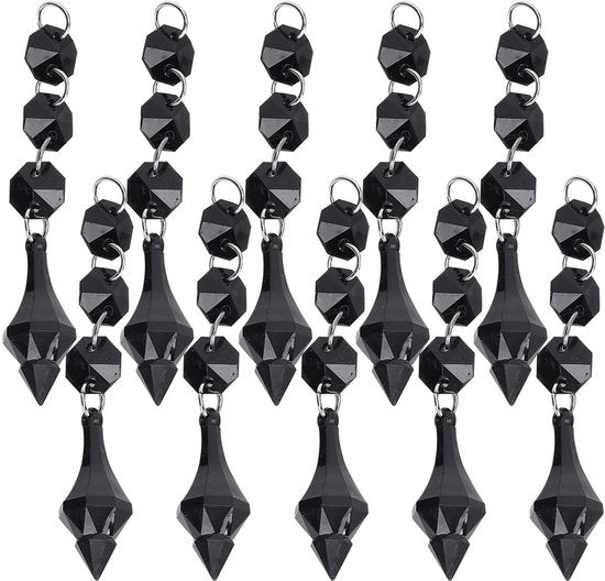 Sostegno per lampada da soffitto - Set da 10 pezzi - Decorazione con cristalli - Ornamento in acrilico - Arredamento domestico - Lunghezza 10 cm - Avvertenza di sicurezza - Decorazione per lampada da soffitto