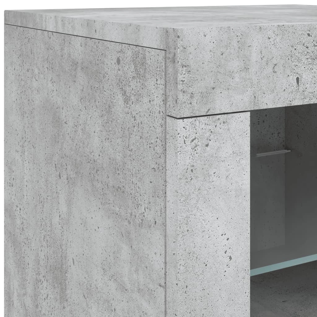 Credenza cassettiera armadio mobile contenitore organizer per cucina soggiorno salotto con luci LED 181,5 x 37 x 67 cm grigio 02_0029987