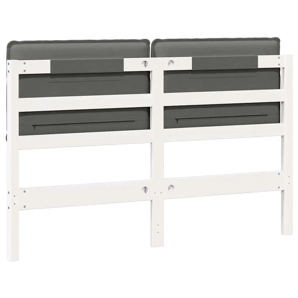 Testiera imbottita Bianco e grigio chiaro 120 cm Pino massello 880027