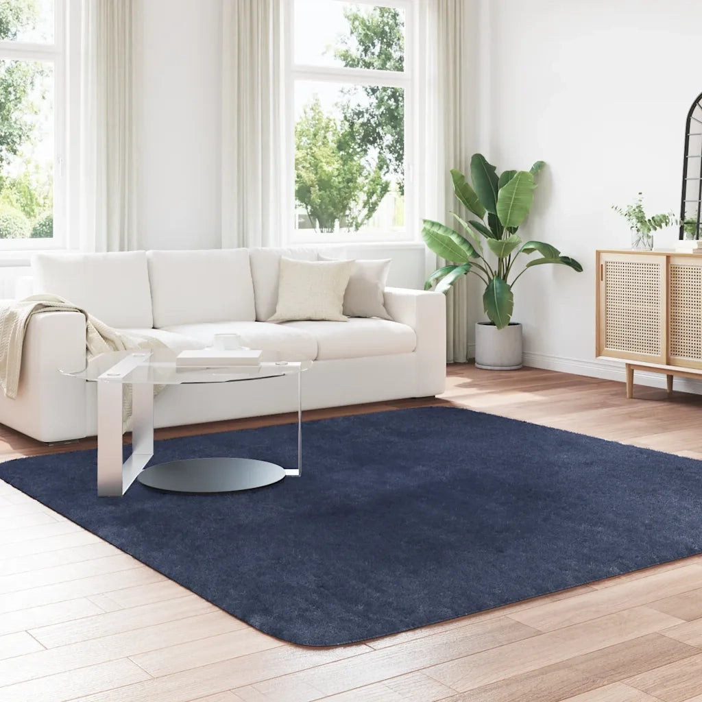 Tappeto Shaggy a Pelo Lungo NAVARRA Blu Marino 240x240 cm 4102891