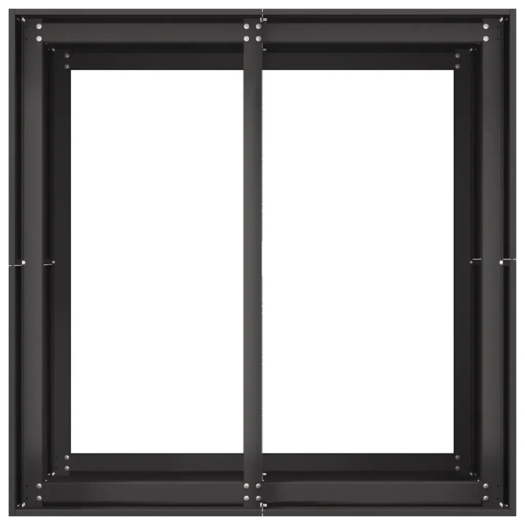 Fioriera cubica moderna per esterni 80 x 80 x 80 cm con fondo aperto design elegante in acciaio nero 02_0051563