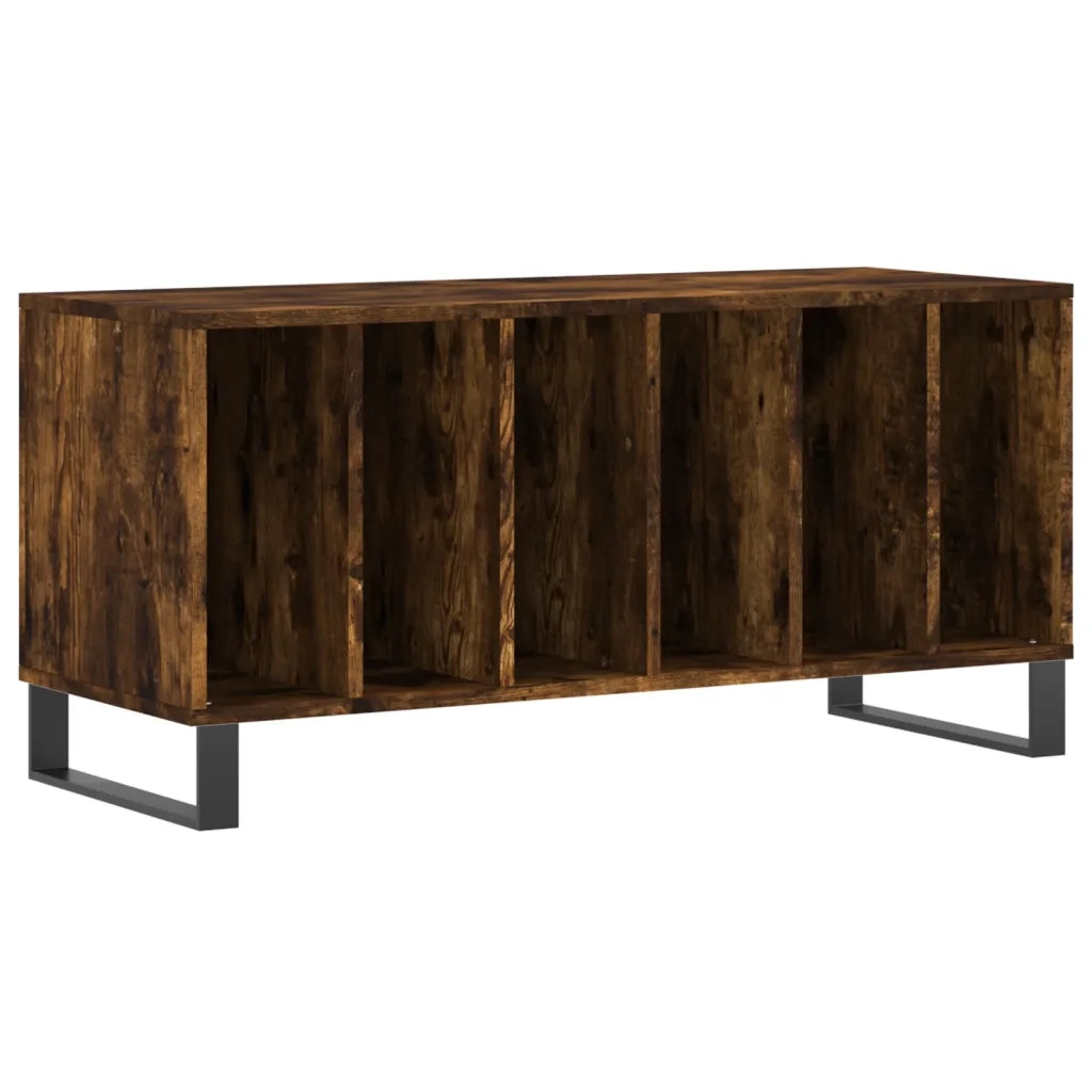vidaXL Mobile Porta Dischi Rovere Fumo 100x38x48 cm Legno Multistrato