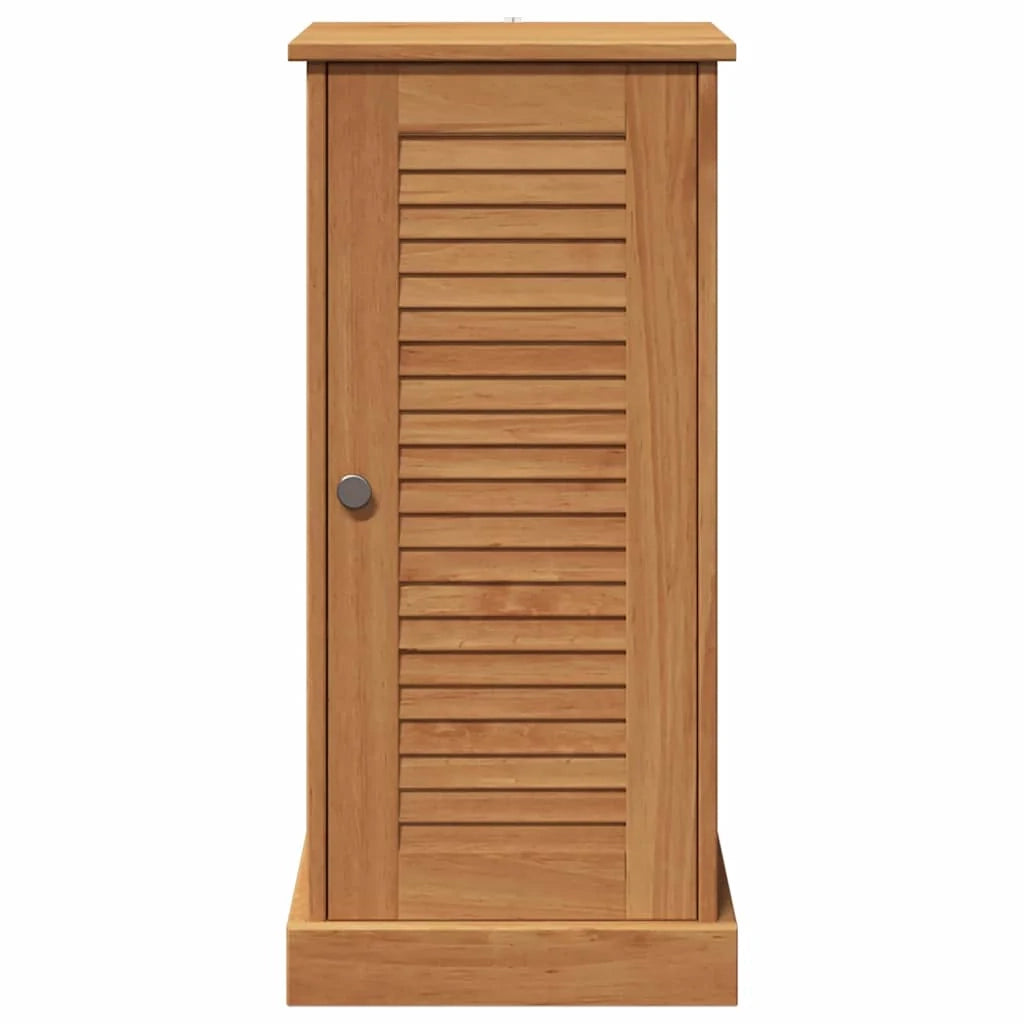 Mobiletto da bagno rettangolare 37,5 x 34 x 80 cm con pratico contenitore stile rustico legno di mango marrone 02_0057905