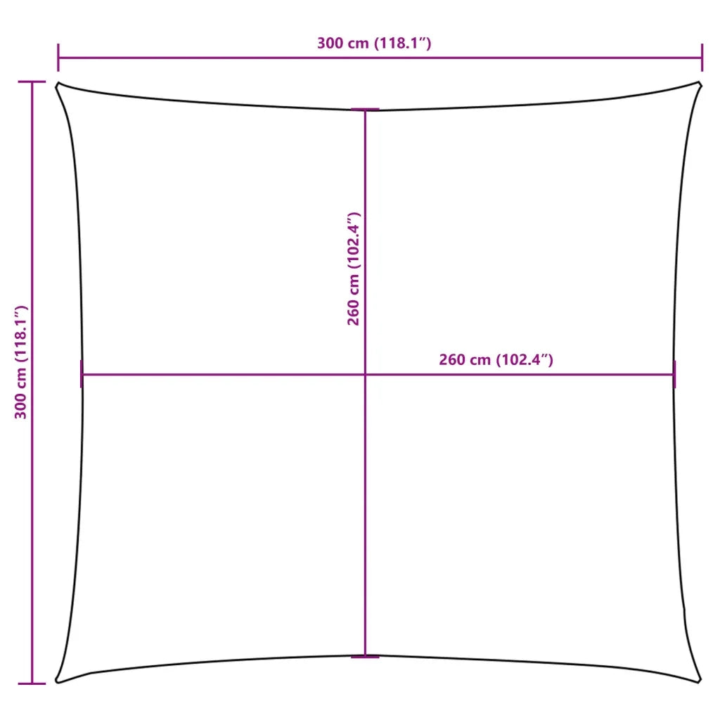 Parasole a Vela in Tela Oxford Quadrato 3x3 m Bianca 135247