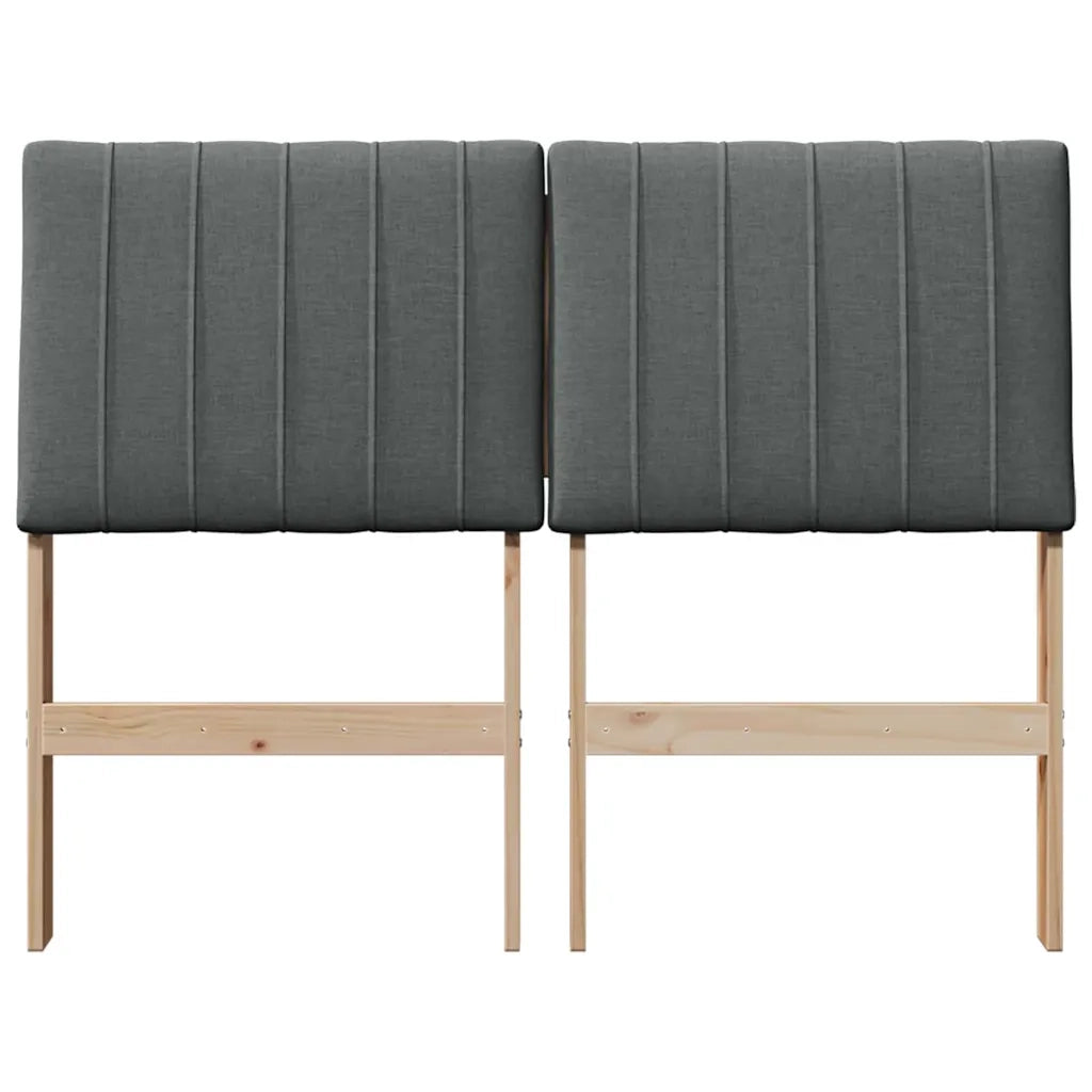 Testiera imbottita Grigio scuro 120 cm Pino massello 879405