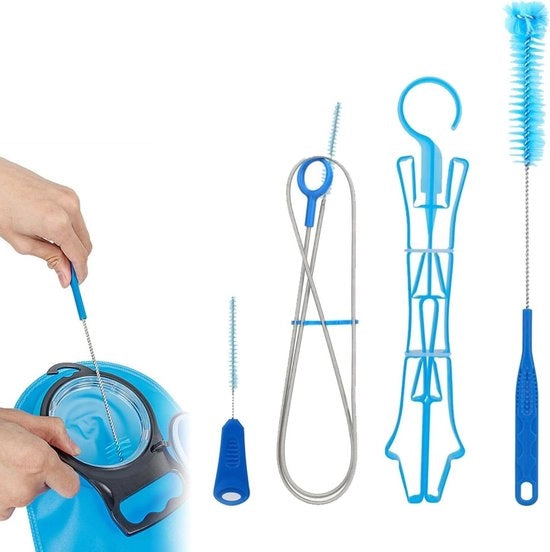 Kit di pulizia per borracce e bottiglie, kit di pulizia 4 in 1 con spazzole e asciugacapelli per camminate, ciclismo, arrampicata e corsa.