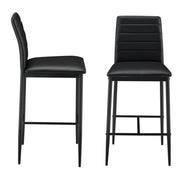 Set Lidköping di 2 Sgabelli da Bar con Schienale - Nero [en.casa]