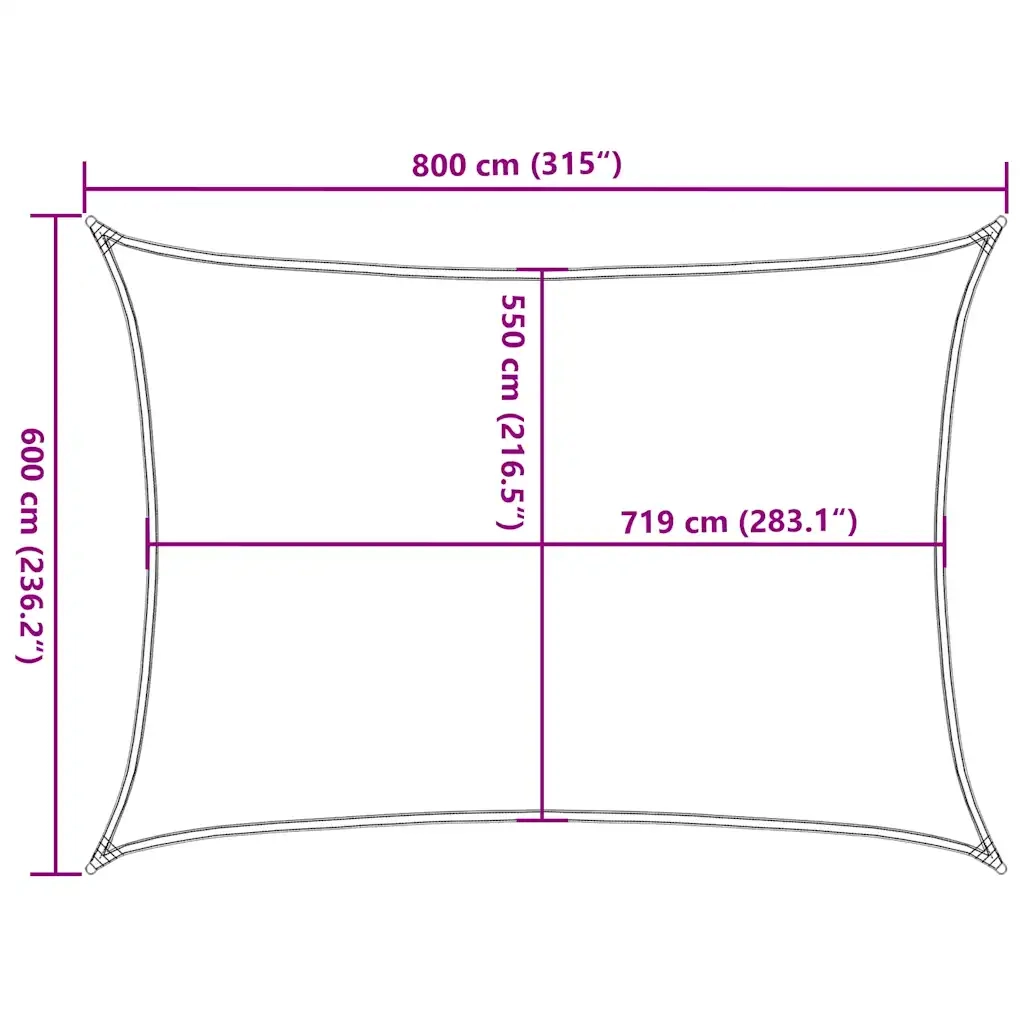 Vela Parasole 160 g/mÂ² Rossa 6x8 m in HDPE