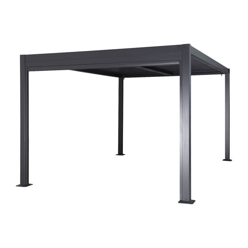 tenda laterale avvolgibile alluminio e textilene per pergola, 3m,