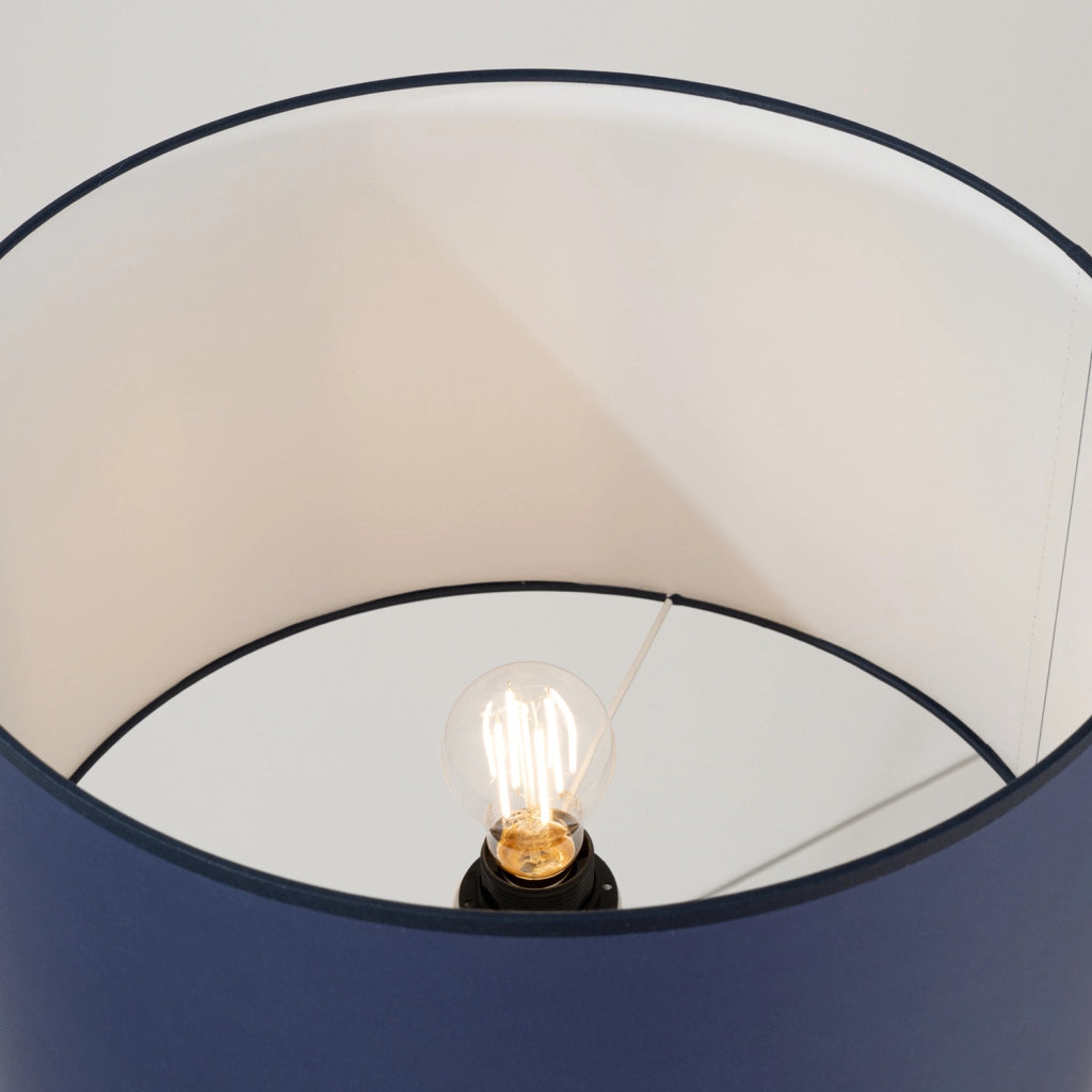 Lampada da terra treppiede paralume blu E27 Purela