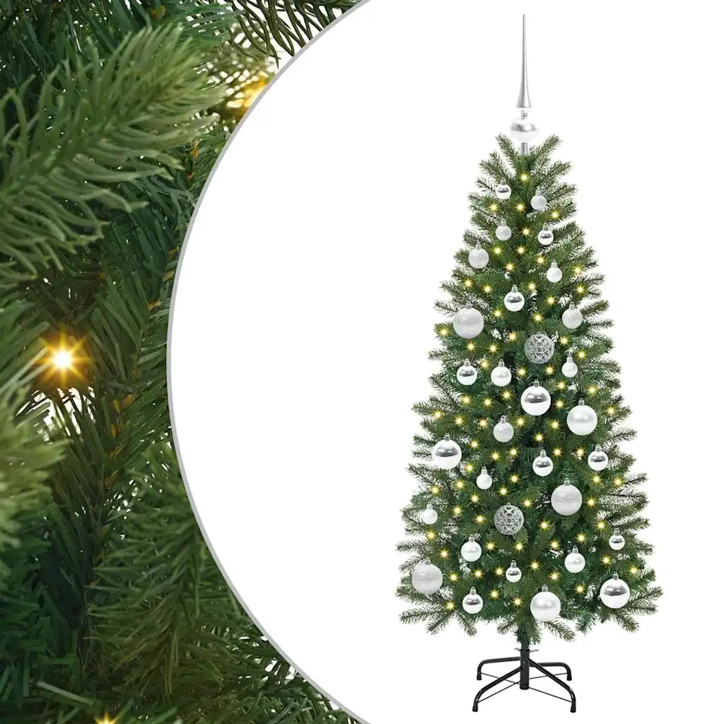 Albero di Natale artificiale con 150 LED Verde 120 cm PE e PVC