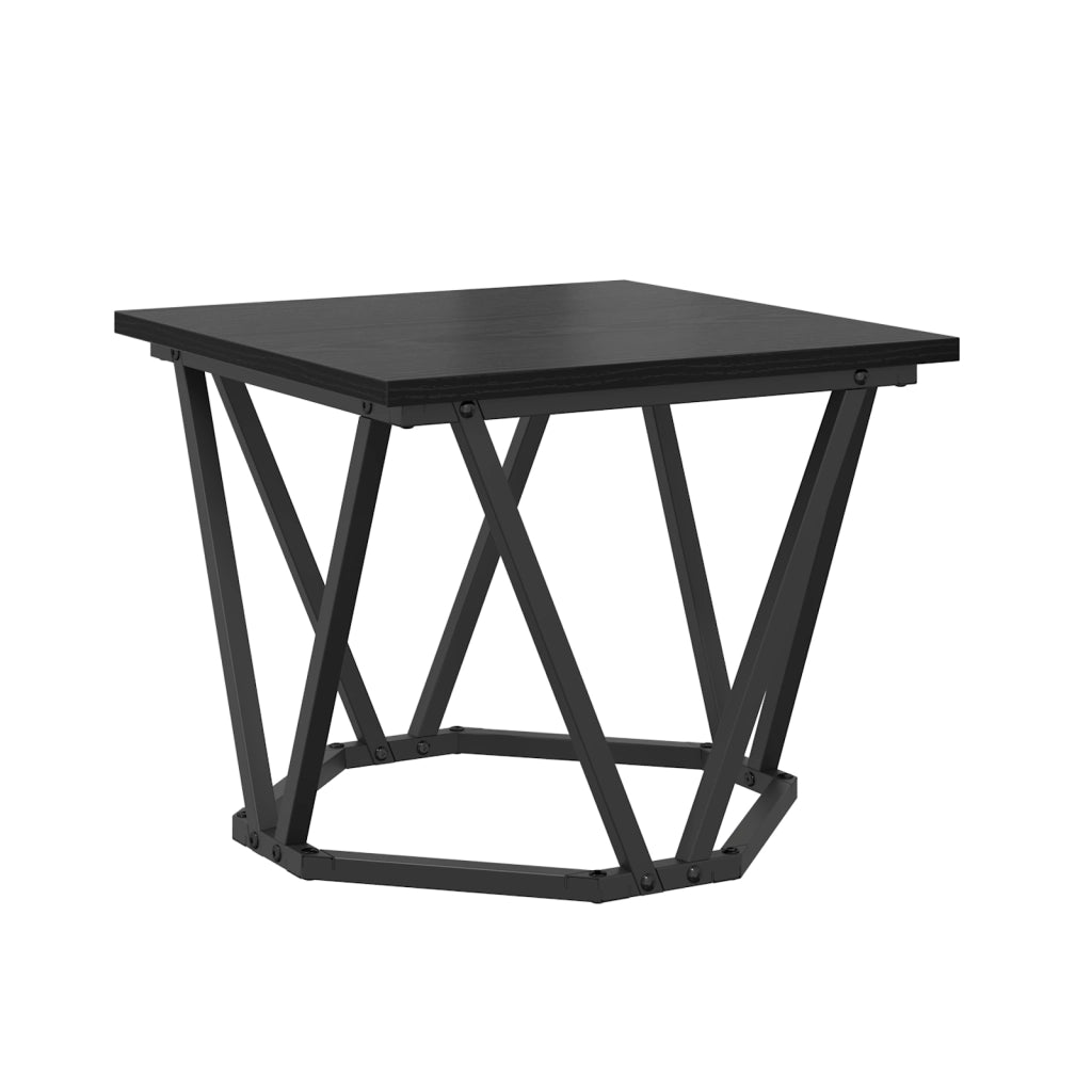 Tavolini 3 pz Nero Rovere Legno Ingegnerizzato