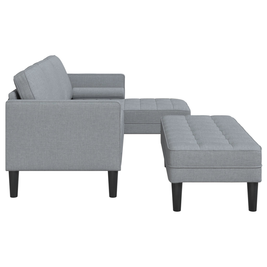 Set di 2 Divani con Cuscini Grigio Chiaro