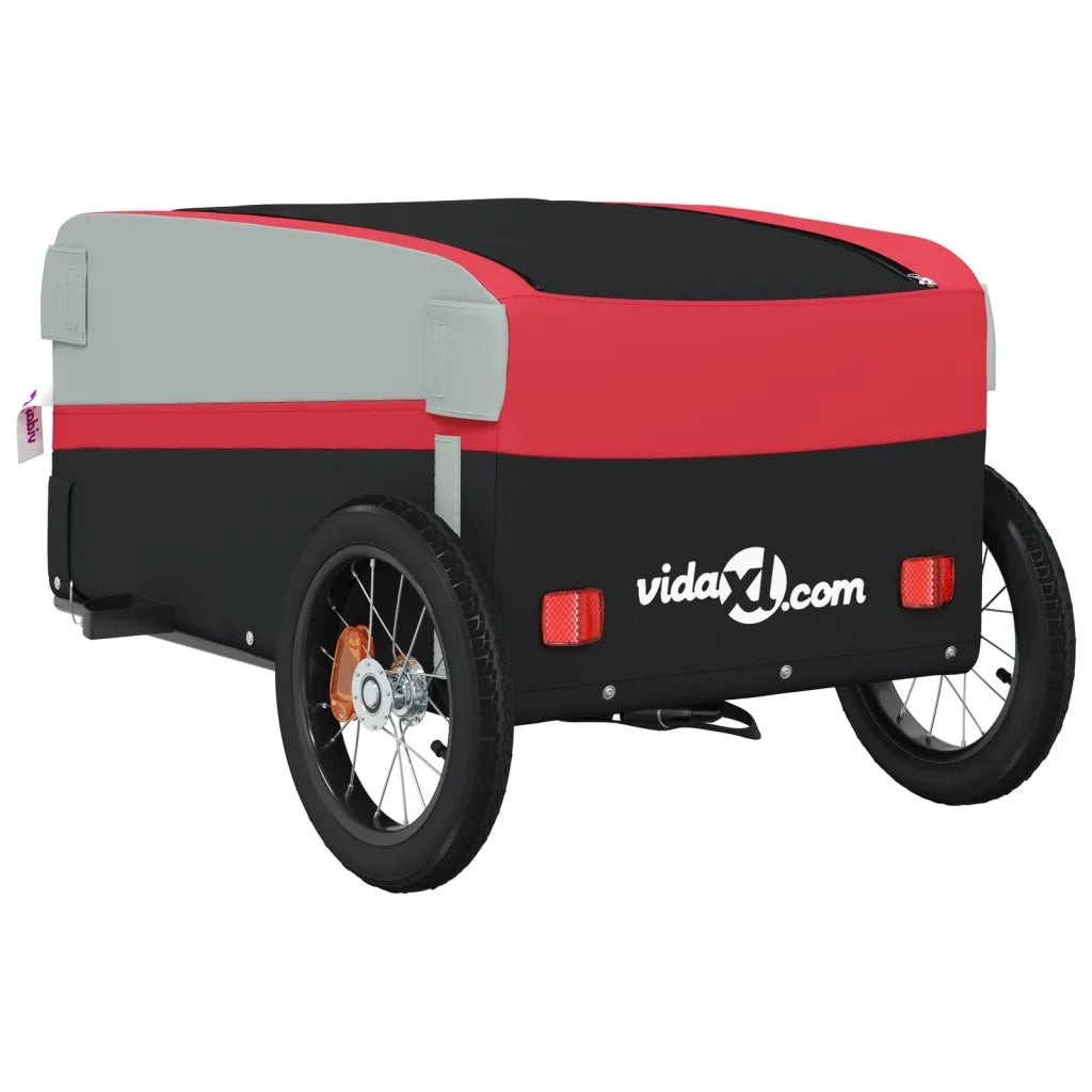 Rimorchio da Bici Nero e Rosso 30 kg in Ferro CFW6301776