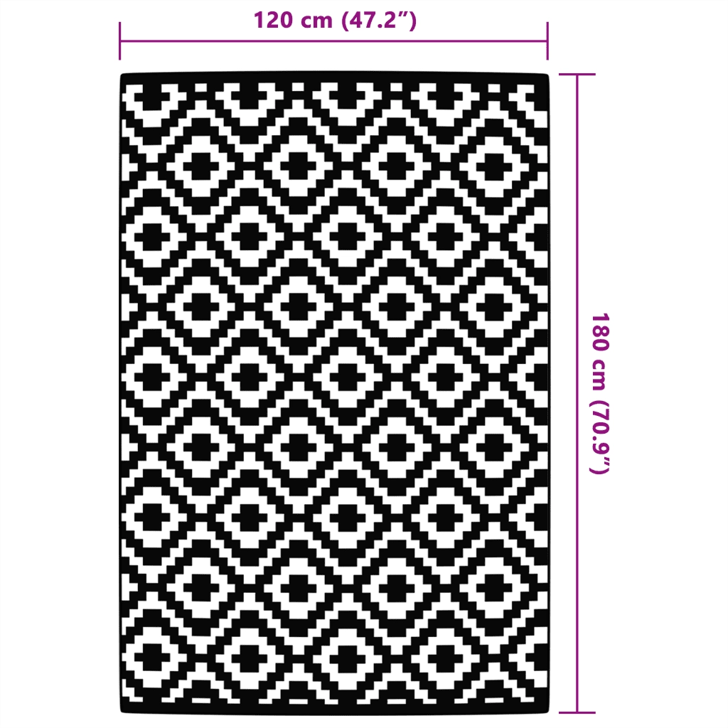 Tappeto da Esterni ARAKIL Grigio 120x180 cm in PP 368552