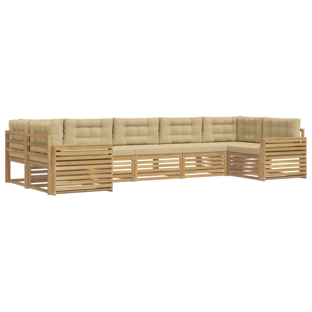 Set di divani da esterno 7 pcs Bianco e Beige 3391093