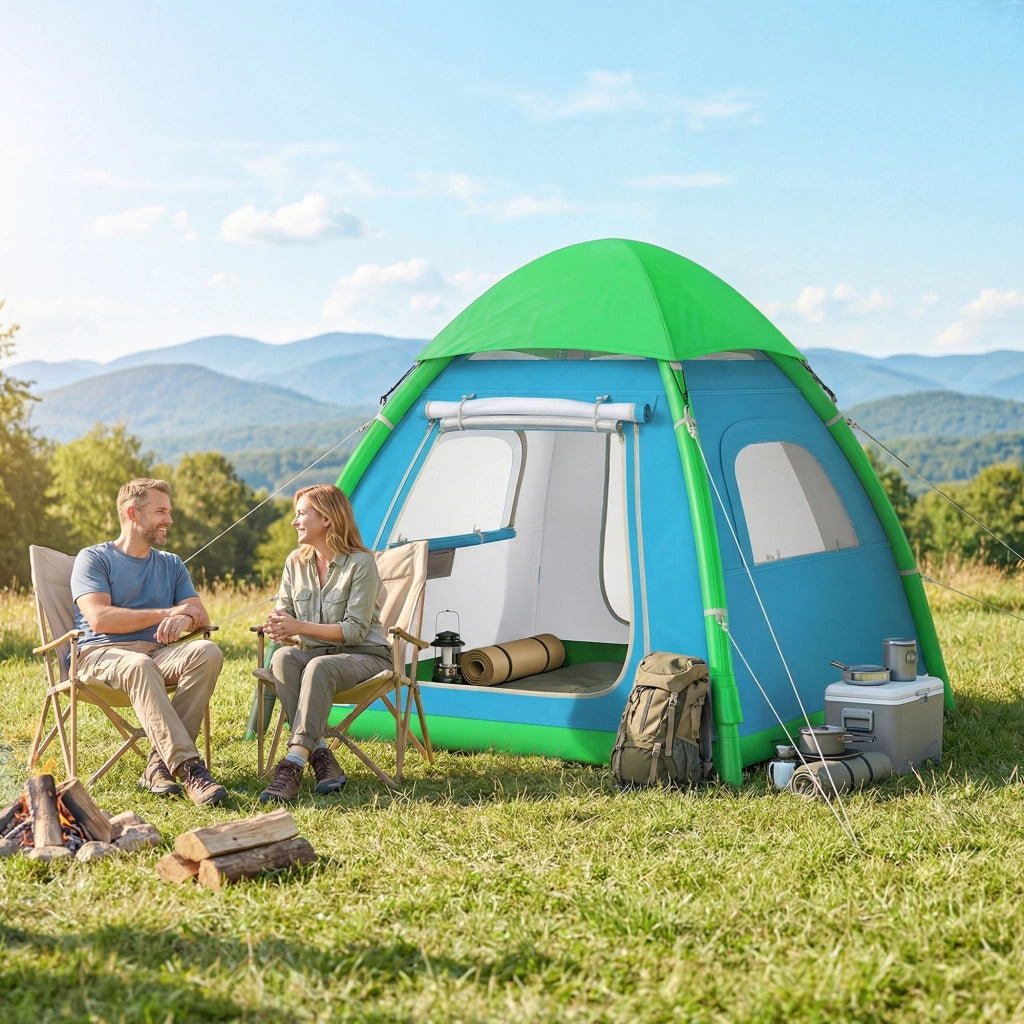 Tenda Gonfiabile 3 Persone per Camping Esterno con Pompa ¨C Minimal ¨C Grigio