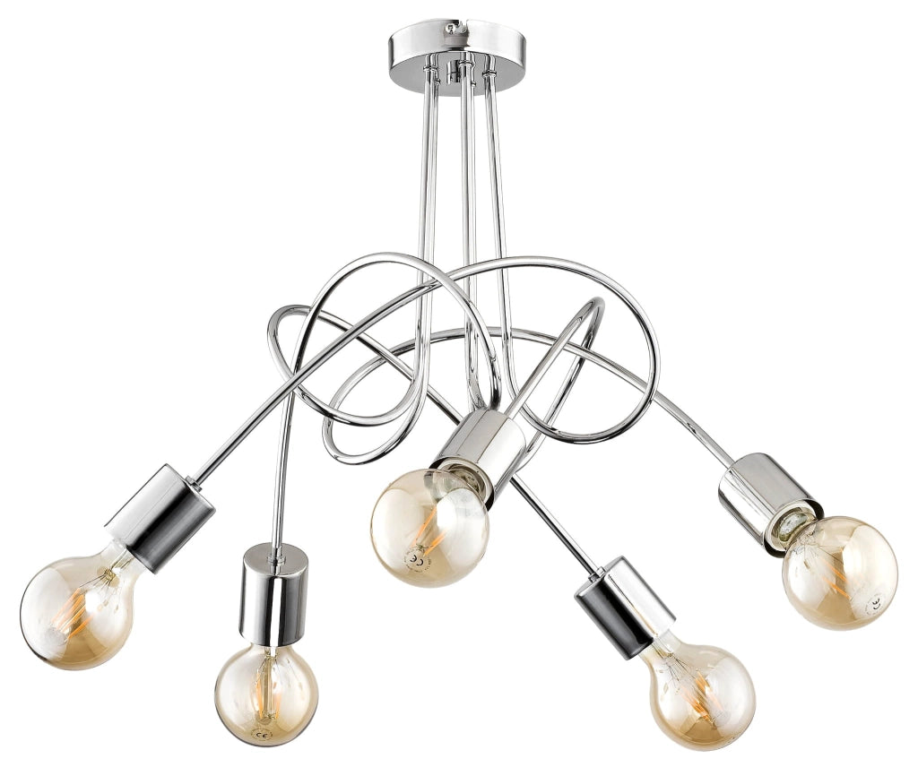 Lampadario Alfa Tango cromato metallo 5xE27 60W 24465