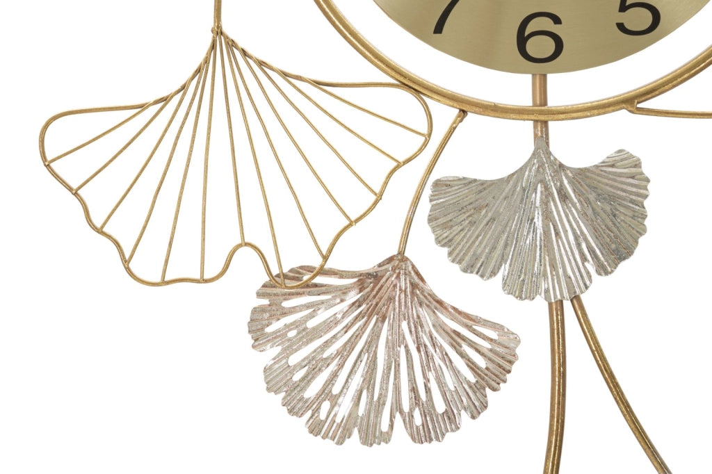 Pannello da Muro Leavy con Orologio 52,5x3,5x102 cm in Ferro