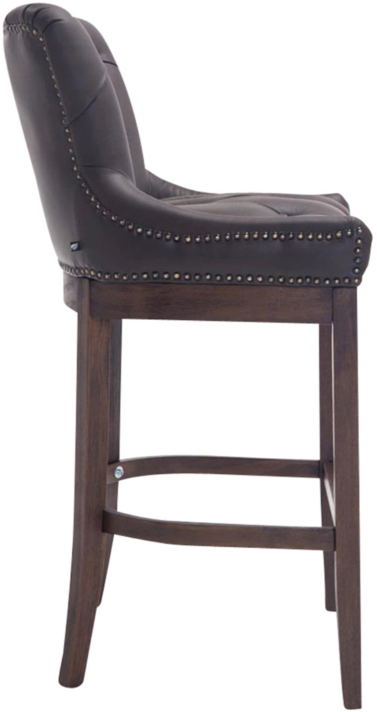 Sgabello Lakewood vera pelle antico-scuro marrone