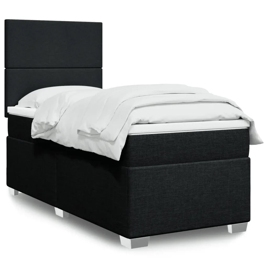 Giroletto a Molle con Materasso Nero 90x200 cm in Tessuto 3292666
