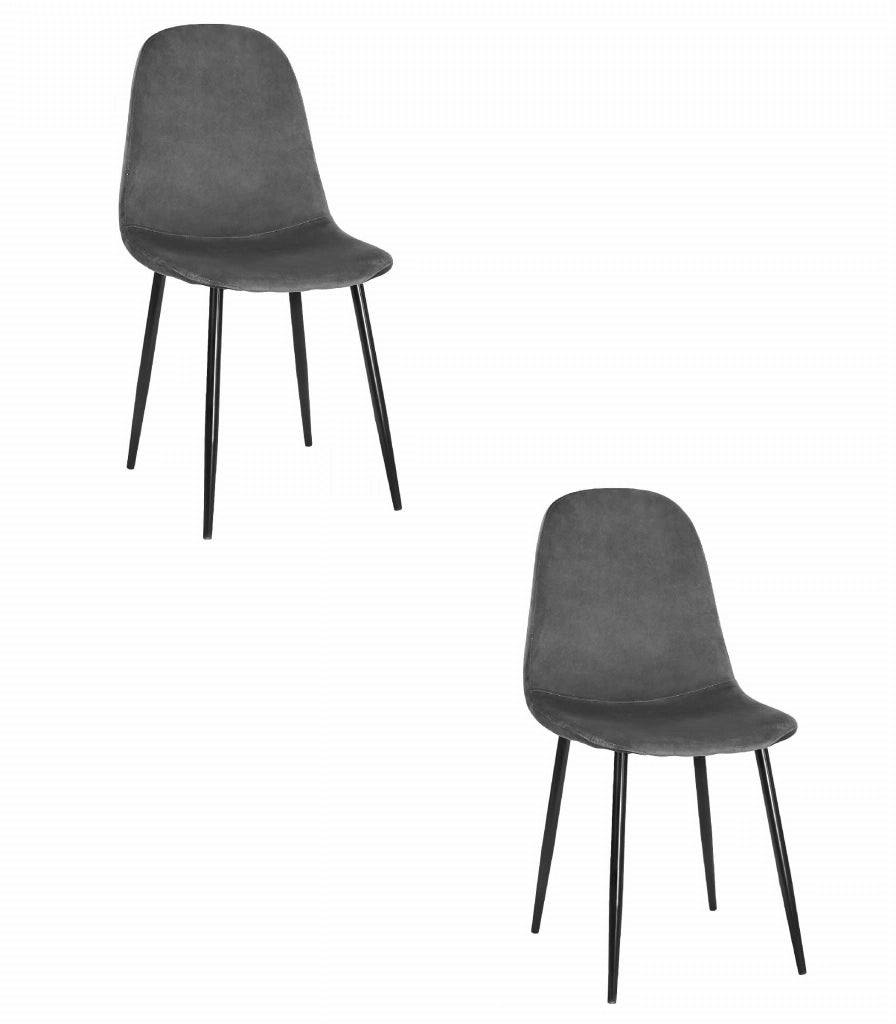 Sedia Valora COMO in velluto grigio scuro, design ergonomico x2