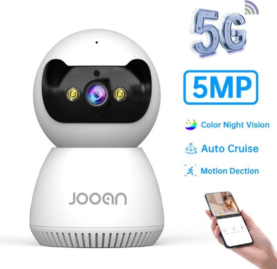Telecamera per la Sorveglianza del Bambino - 5MP - Monitor - Connessione 5G - Wifi - 355 ° - 64GB