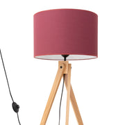 Lampada da terra treppiede legno borgogna E27 SKUMRA
