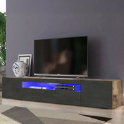 Amore, Mobile Porta tv 2 Ripiani Made in Italy, 200x40x37h cm Marrone Acero