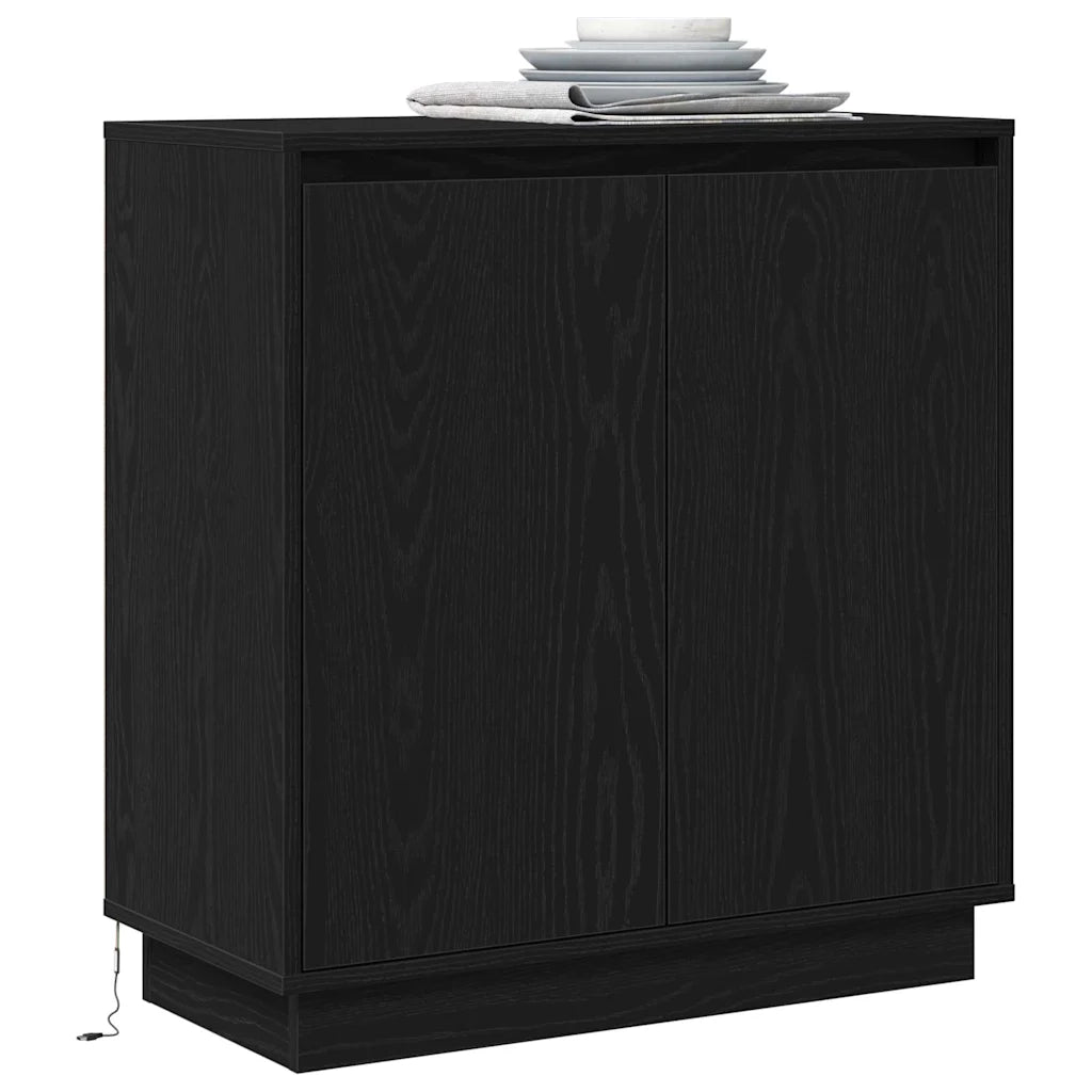 Credenza Rovere Nero 71 x 34.5 x 75 cm Legno multistrato 869643