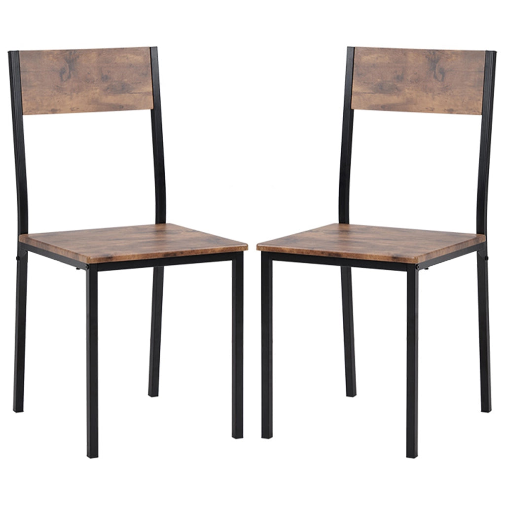 Set da pranzo con tavolo e 2 sedie, design salvaspazio, colore marrone