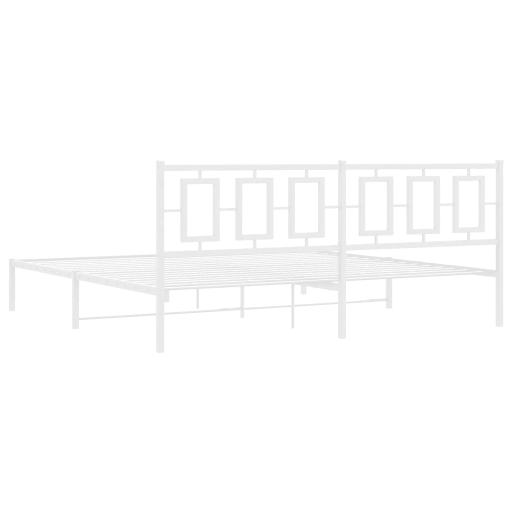 Giroletto con Testiera-Struttura Letto con testiera Metallo Bianco 193x203 cm 120832