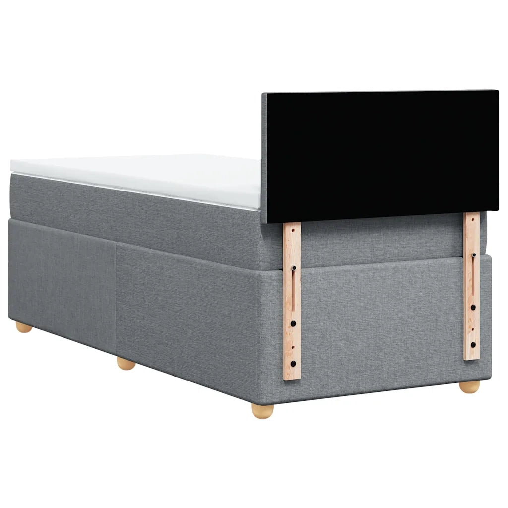 Letto singolo | Letto per adulti | Giroletto a Molle con Materasso Grigio Chiaro 80x200 cm Tessuto