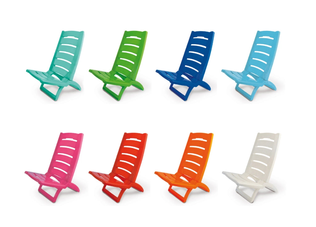 Sedia Camping Spiaggia Pieghevole Spiaggina Portatile Plastica Mod. Linosa - Linosa - Rosso