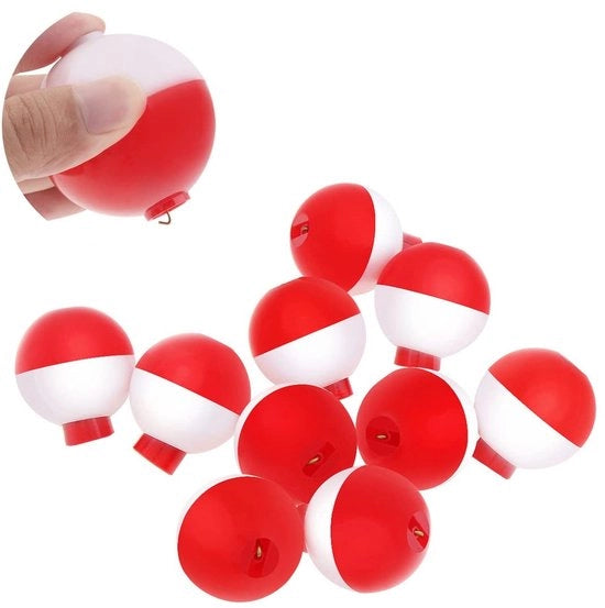 Set di 10 Vlottatori Sferici - Vlottatori Galleggianti - Materiale ABS - Sostenibile - Colori Accattivanti - Lancia Spighe da Pesca