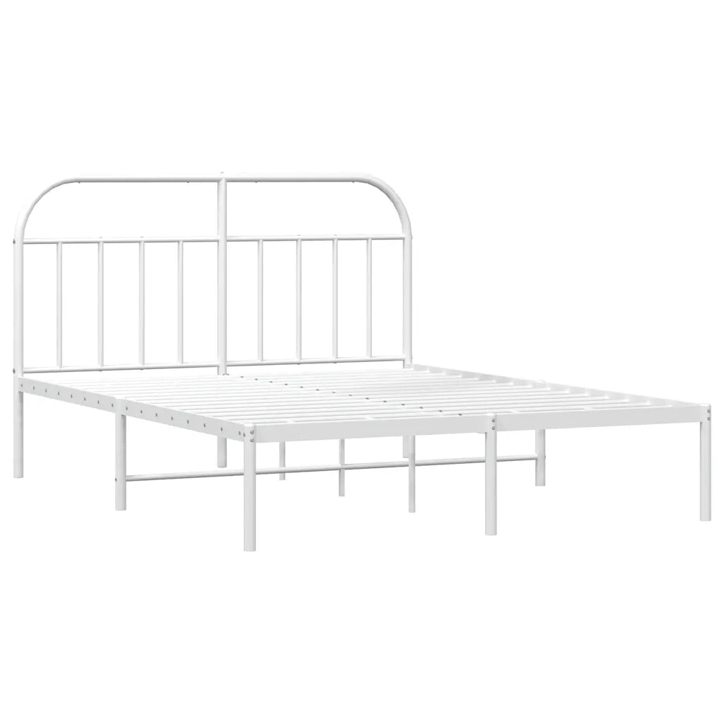 Giroletto con Testiera Metallo Bianco 150x200 cm 353686