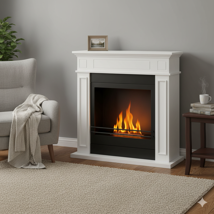 Camino a Bioetanolo da Pavimento 89,5x90,5x28 cm Jefferson Bianco