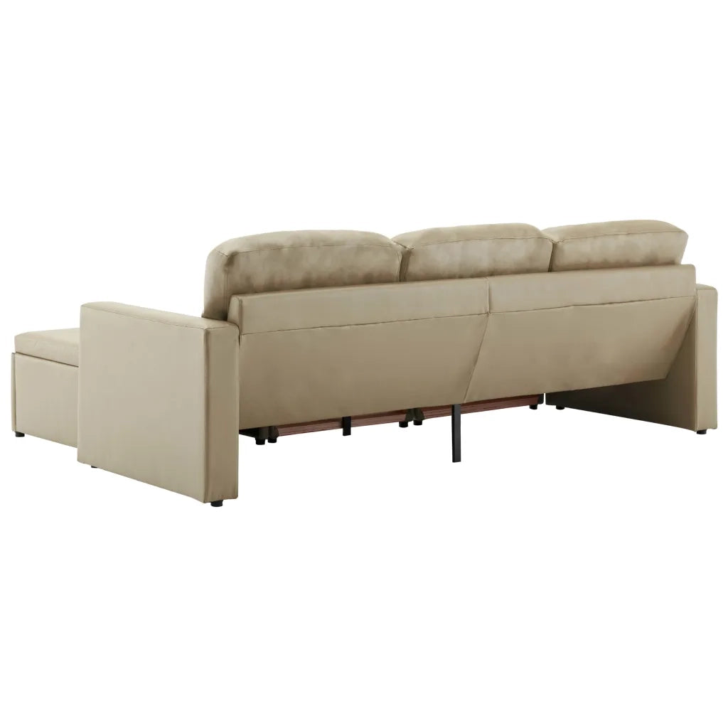 Divano Letto Modulare a 3 Posti Cappuccino in Similpelle 288800