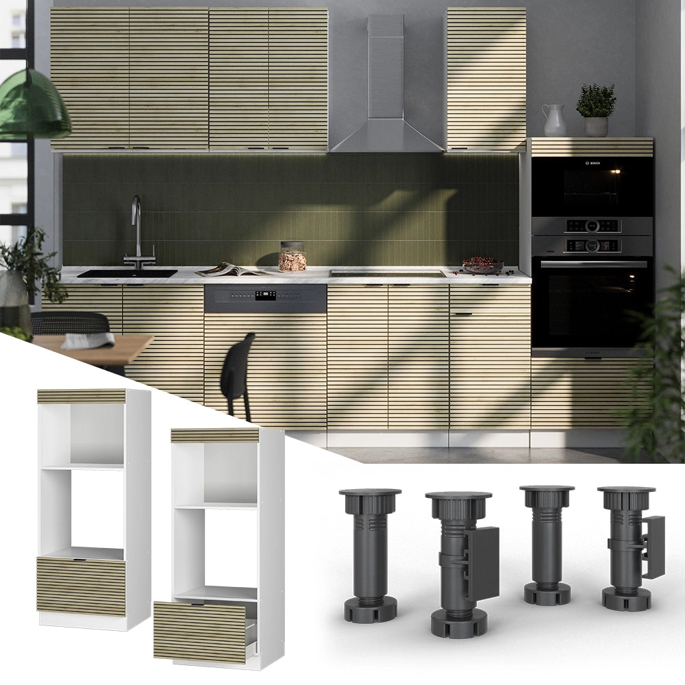 Vicco Set mobili bagno Pannello in quercia 60 cm aperto