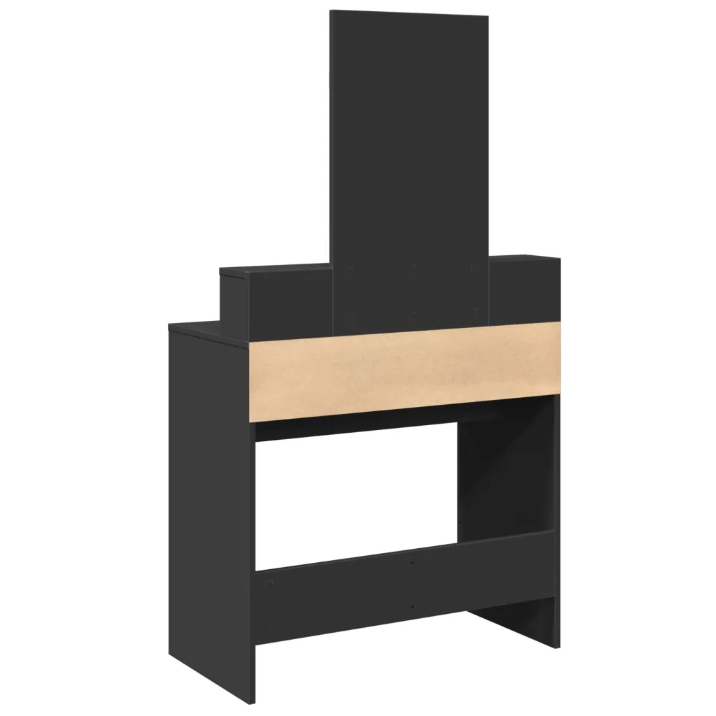Toeletta con Specchio Nero 80x41x144,5 cm