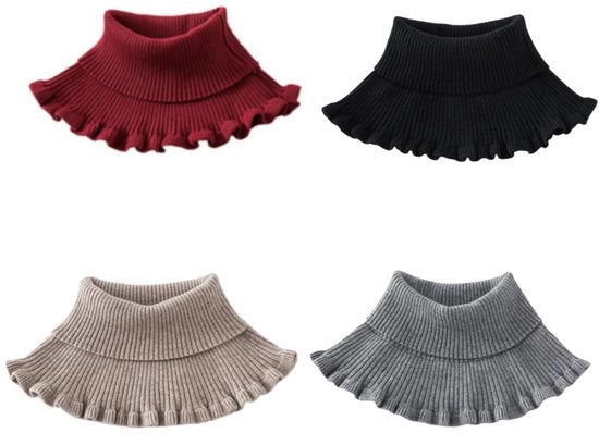 4 pezzi di cappotto da donna con colletto a doppia V inimitabile, colletto rimovibile Dickey, cappotto invernale, cappotto a collo alto, colletto a collo alto per donna
