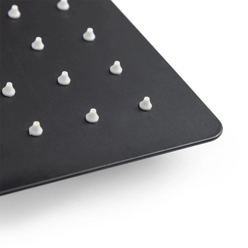 Soffione Doccia Per Bagno Ultra Slim Moderno Quadrato 25x25 cm Nero 1/2" 87883