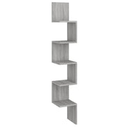 Mensola | Ripiano | Scaffale Angolare Grigio Sonoma 20x20x127,5 cm Truciolato
