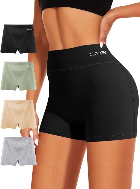 Set di slip da donna - 4 pezzi - Alta cintura - Sottoveste di cotone - Respirante - Comfortevole forma - Sottoveste da donna