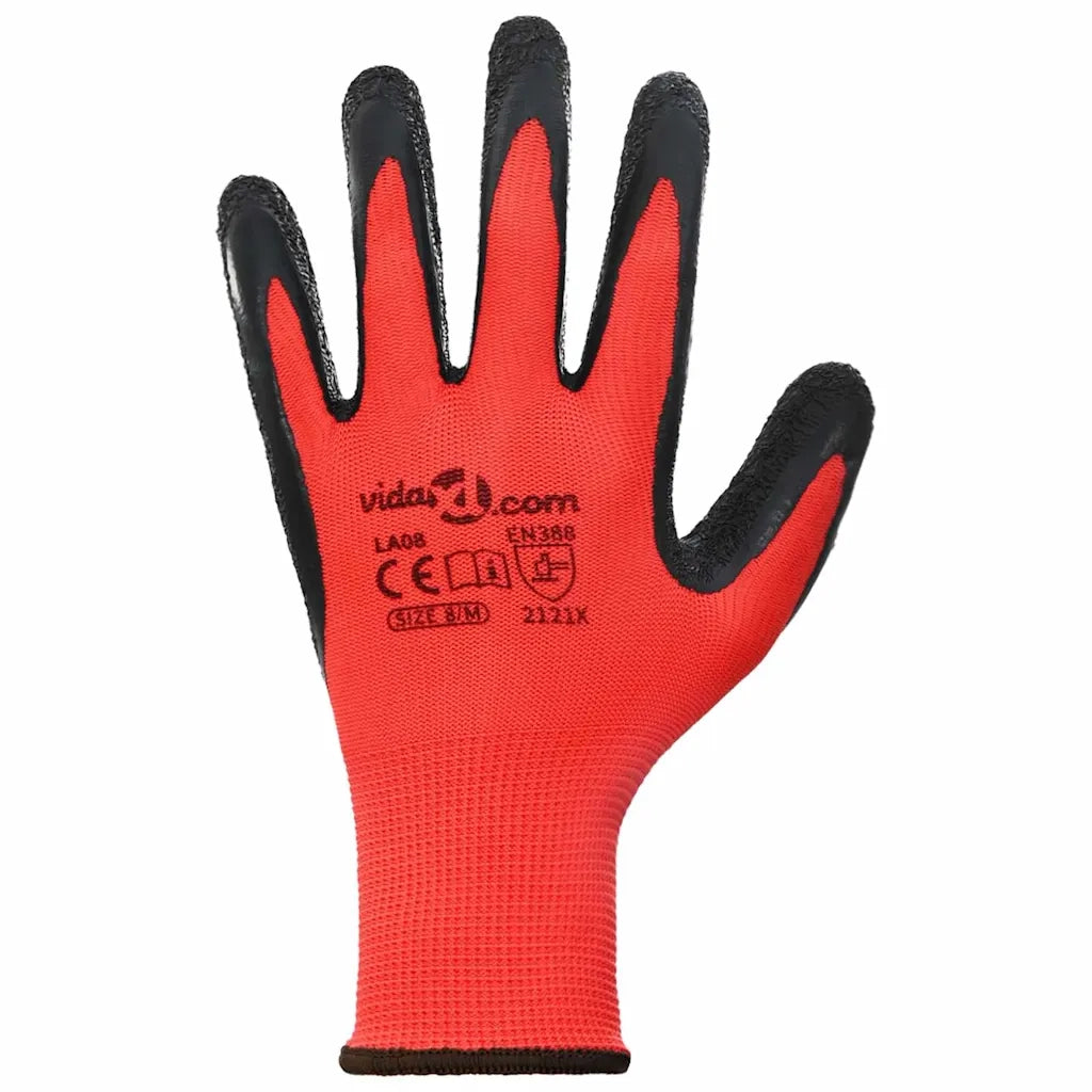 Guanti da Lavoro 12 pz Rosso e Nero 8 / m CFW2759304